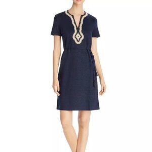 Tory Burch Liliana Soutache Embroidered Shift Dress 100% Linen - XL